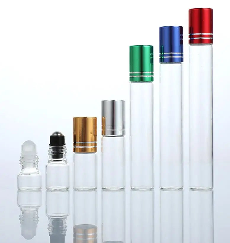 1ml 2ml 3ml 5ml 10ml 12ml 15ml clear Glass Roll on Bottle Perfume Essential Oil Roller Ball Bottle