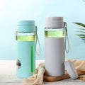 Custom Logo New Couples Thermos Cup Straight Solid Color Transparent Lid Outdoor Sports Office Water Bottle