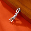 Personalized Stainless Steel Name Brooch Diy Vacuum Plating Letter Flower Pins Jewelry Accessories Weddings Name Initials