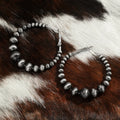 Fashion Navajo Pearl Earrings Western Jewelry for Women Cowgirl Vintage Beaded Pearl Loop Earrings