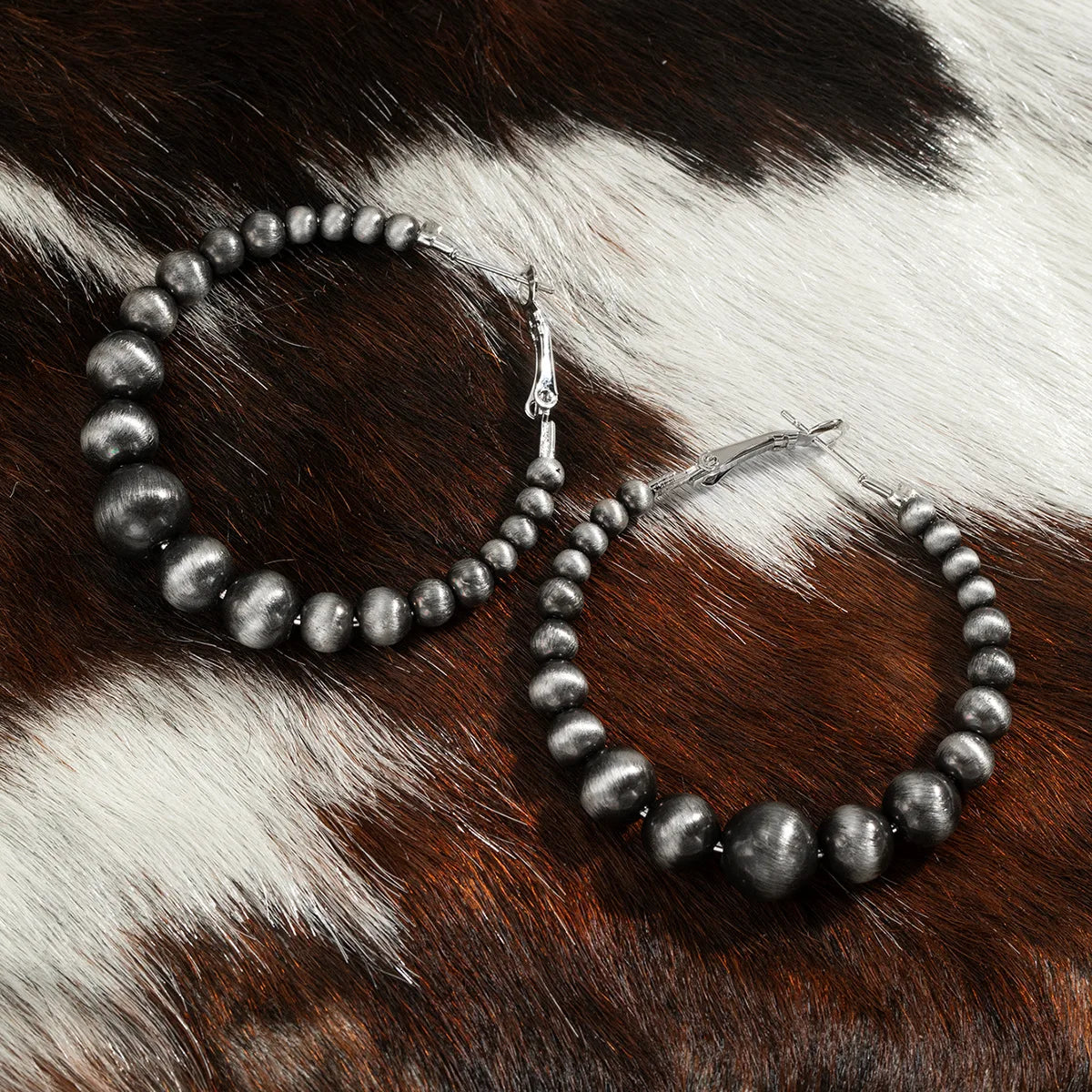 Fashion Navajo Pearl Earrings Western Jewelry for Women Cowgirl Vintage Beaded Pearl Loop Earrings
