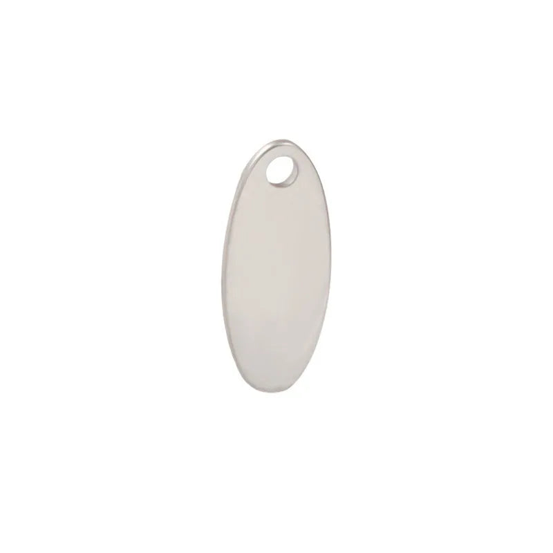 AA01571 12x5mm Stainless Steel Oval Rose Gold Plated Necklace Bracelets Engraved Charms for Jewelry Making Pendant Logo Tags