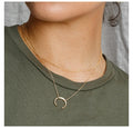 Fashion 316L Stainless Steel IP Plating Moon Crescent Pendant Necklaces Stainless Steel Chain Necklace