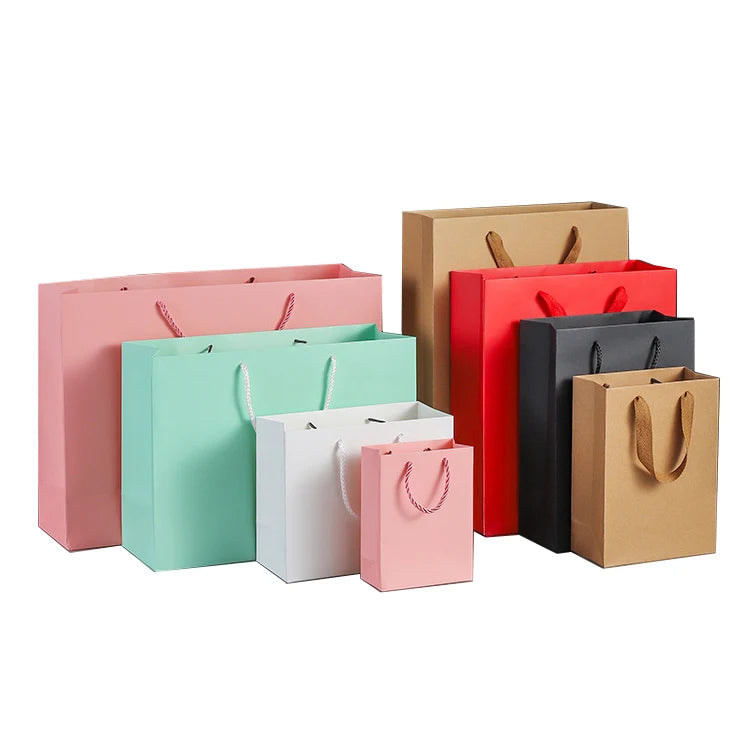 Low Price Eco-friendly Disposable Brown Kraft Paper Carrier Bags for Packaging with Your Own logo with Flat and Twisted Handles