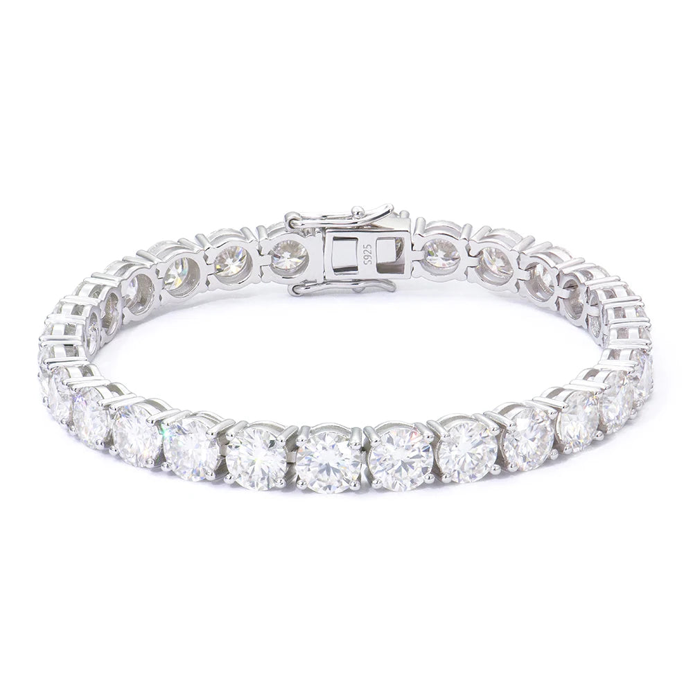 Source Factory 2-6mm HIPhop 925 Sterling Silver Vvs Vvs1 Lab-grown Diamond Mossanite Moissanite Tennis Chain Bracelet