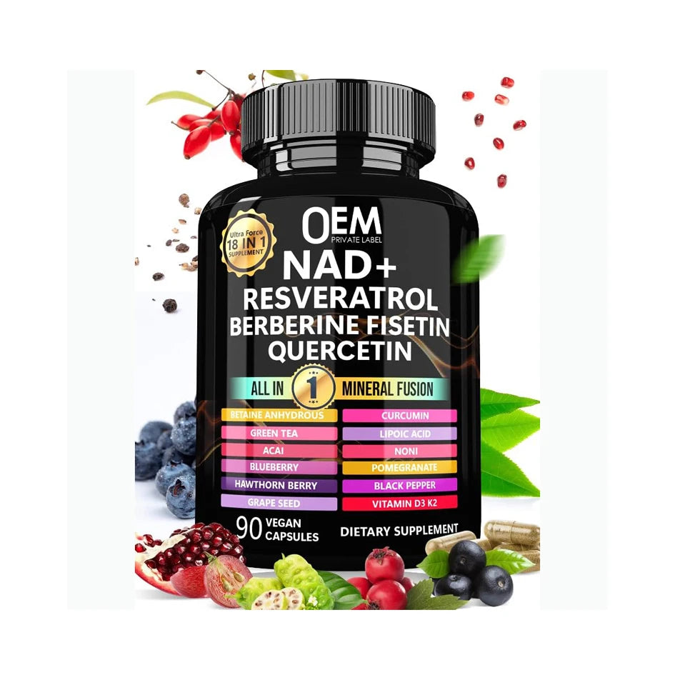 NAD Supplement 300mg & Resveratrol 1000mg with  Liposomal NAD+ Trans Resveratrol Quercetin Etc.longevity Formula
