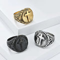Men's Retro Punk Gothic Cross Rings Wholesale Daily Wear Hand Decoration Accessories Stainless Steel Gold Signet Jewelry