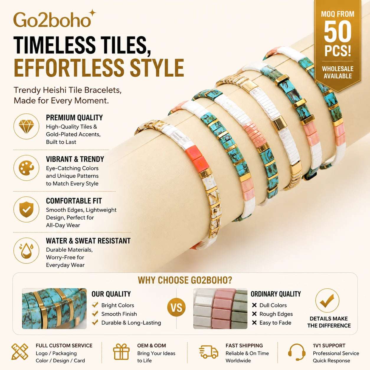 Go2boho Handmade Boho Fashion Beads Jewellery Colorful Friendship Miyuki Tila Glass Beads Bracelets for Women Jewelry