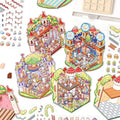 3 Stickers Per Pack Rainbow Fortress Series Miniature Scene Three-dimensional Scenery Stickers