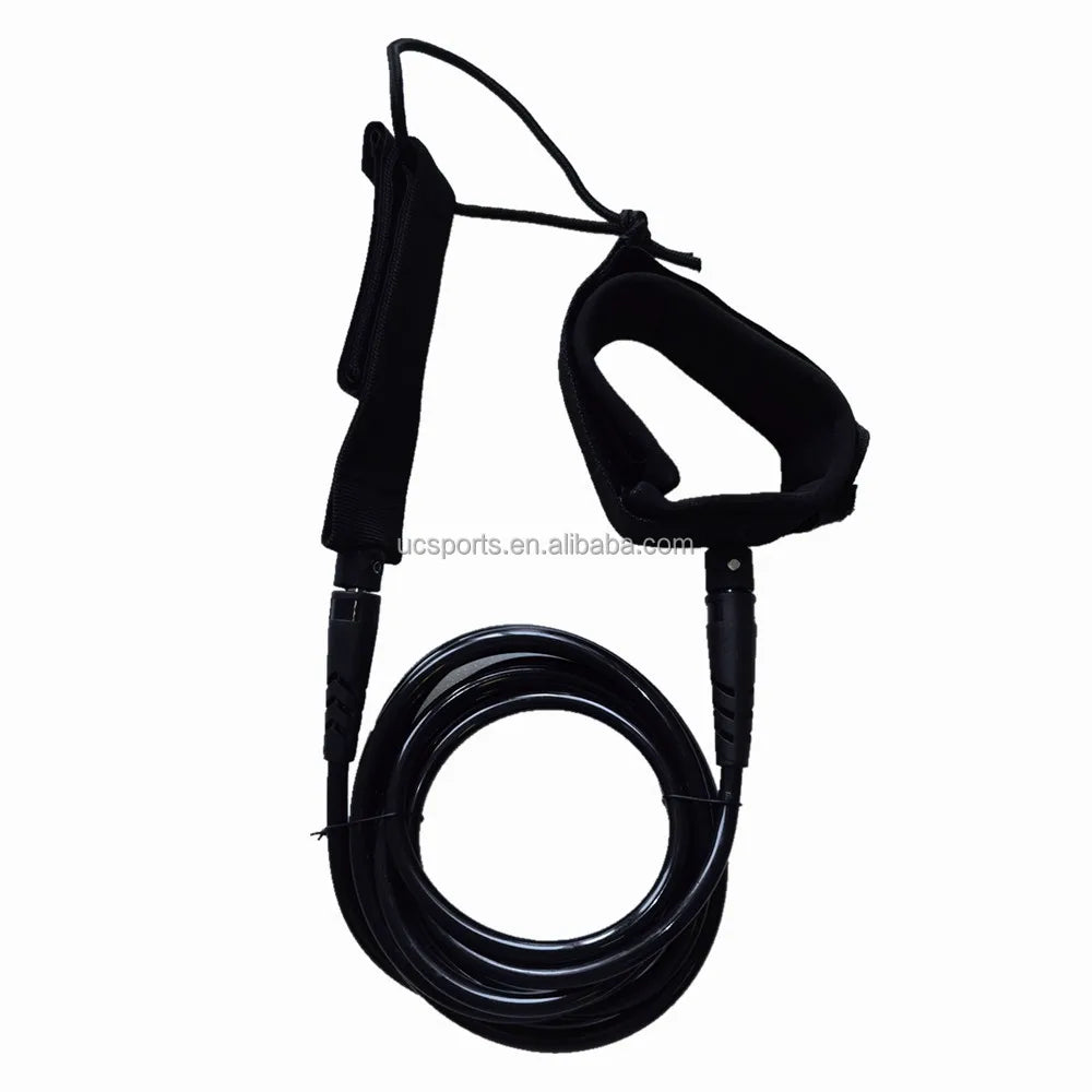Straight Ankle Surf Leash for SUP Board Surfboard Kite Board 7mm 10ft Simple Pack