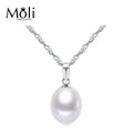 Classic Hot Sale Single 8-9mm Water Drop Rice Shape White Natural Real Pearl Pendant Fashion Jewelry for Daily
