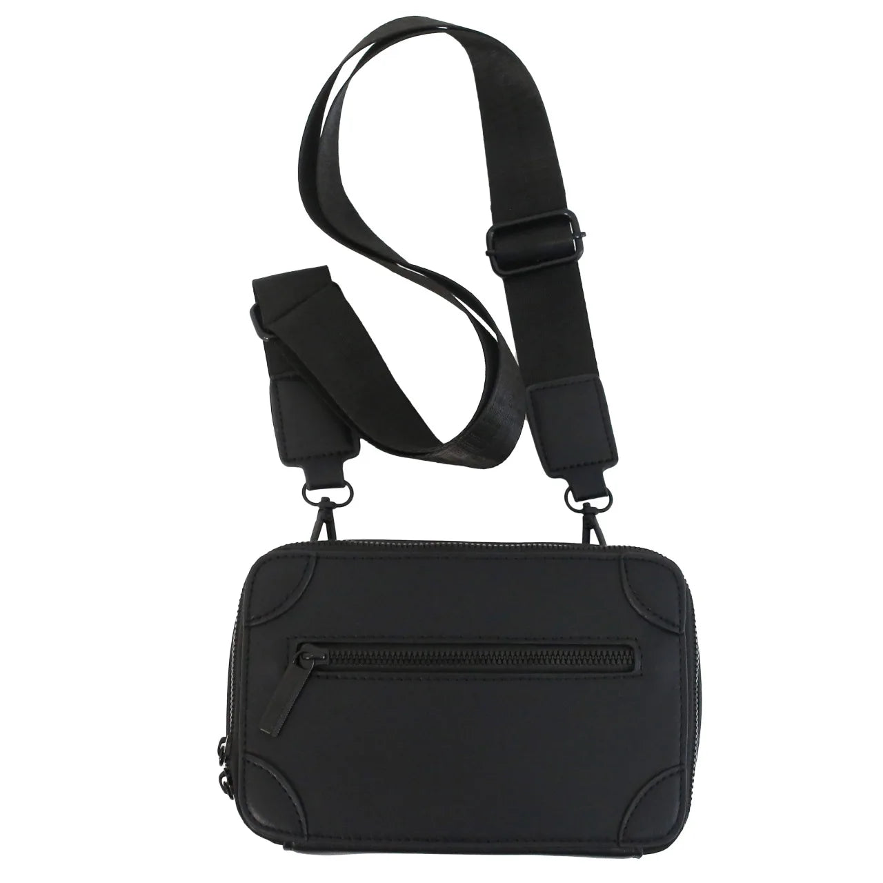 Unisex Minimalist Design Handbag New Fashion Solid PU Leather Crossbody Bag with Wider Adjustable Strap Portable Water Resistant