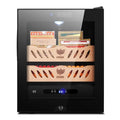 Digitally Controlled Temperature & Humidity Luxury Cigar Humidor Box with Mirror Finish 200 Pcs Capacity Travel Cabinet