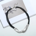 TongLing Italy Vintage Black Rope Geometric Short Necklace Minimalist Strand String Choker Necklace for Daily Wearing