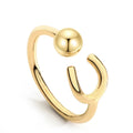 Korean Ins Adjustable Ball U Shaped Rings for Women Minimalist Jewelry Smooth Line Anillos Ring Daily Wear