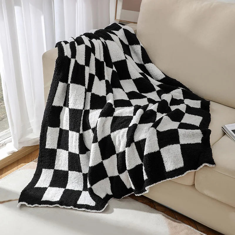 Amity Simple Super Soft Fashion Sofa Knitted Throw Blanket Plaid Blanket King Size Throw Blanket for Home