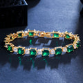 Jachon Gorgeous Yellow Cut Cubic Zircon Crystal Tennis Bracelet for Women Bridal Square Chain Bracelet Wedding Party Jewelry