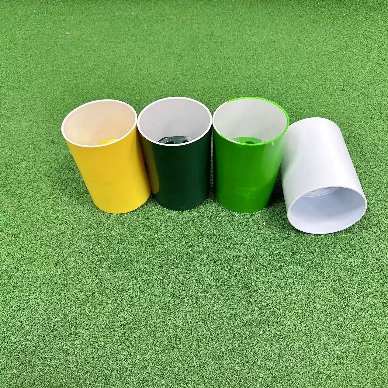 Konday Innovative Dual Color Fiberglass/Plastic Golf Green Cup for Putting & Swinging Practice on Golf and Mini Courses