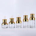 Painted Color Essence Essential Oil Storage Container 20ml 30ml 50ml Golden Cosmetic Dropper Glass Bottle