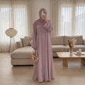 OEM & ODM Wholesale Abaya Manufacturer Islamic Clothing Hand Beads Kimono Dubai Abaya Women Muslim Dress with Buttons Abaya Eid