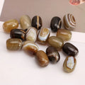 AB0850  Mala Focal Beads Natural Brown Striped Agate Drum Barrel Beadscoffee Banded Veins Bands Stripes Brown White Agate Beads