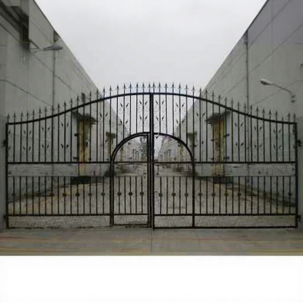 Custom Ornamental Wrought Iron Main Outdoor Iron Driveway Entry Gate for the Yards Design