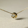 Elegant 14k Gold Plated 925 Sterling Silver Cubic Zirconia Crystal Moon Necklace for Women Gift Jewelry