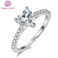 1ct 6.5mm White Moissanite Jewelry Ring Luxury Heart Shape Women's Marriage Ring with 925 Silver Certified by GRA