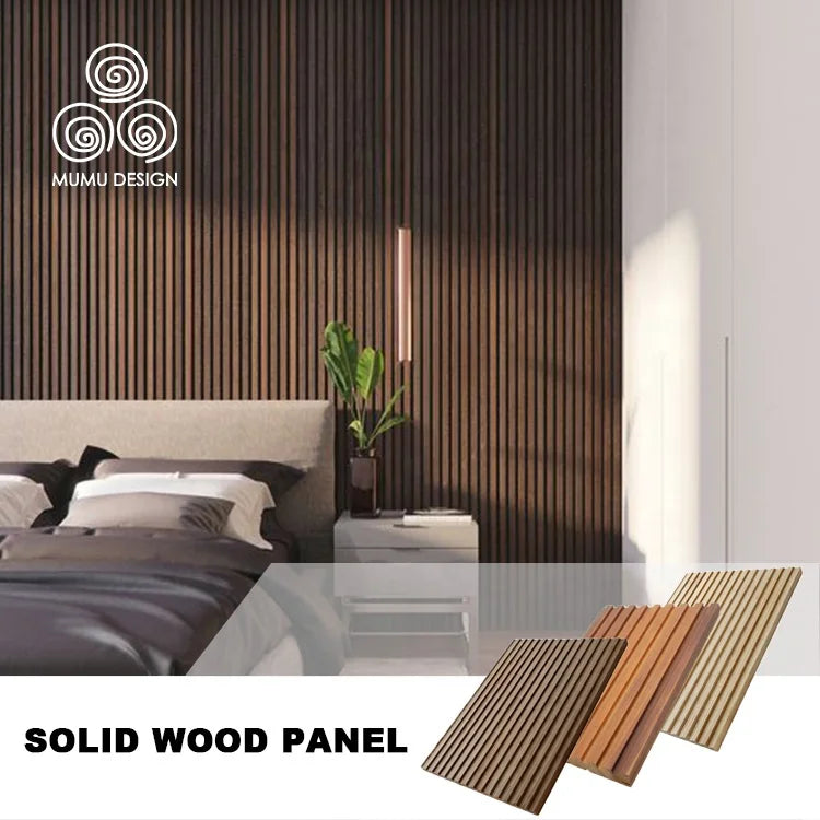 MUMU Summer Hot Sale 3D Fluted Flexible Decoration Design Material Wood Slat Wall Panels for Home Stay
