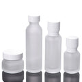 Frosted clear Glass Bottle Set Empty 110ml 50ml Cosmetic Pump Bottle 50g Cosmetic Jar 150ml Toner Bottle