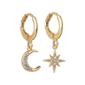 Wholesale Women Earrings Cute Star Moon Gold Silver Mini Huggie Hoop Earrings or Women Ear Piercing