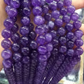 Wholesale Round Stone Beads 6mm 8mm 10mm Natural Amethyst Stone Beads Strand for Bracelet Necklace Making