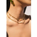 Beadsnice 14K Gold Filled Chain Necklace Rectangle Ring Wholesale Made in China ID 40945