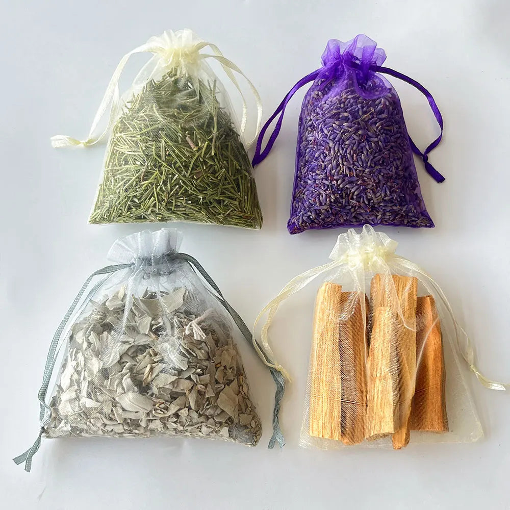 Hanging Car Air Freshener Bag Organic Nature Plant White Sage Rosemary Aromatherapy Leaves Palo Santo Lavender Aromatic Home Use