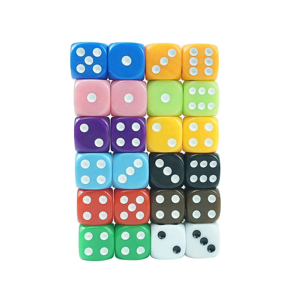 Wholesale Standard D6 16mm Dice Multi Colorful Acrylic Round Corner Durable 4g Dice Beads for Casino Games