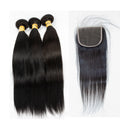 Natural Raw Indian Hair Vendors Wholesale Virgin Human Hair Weft Cuticle Aligned 30 Inch Bundles Straight With Frontal Closure