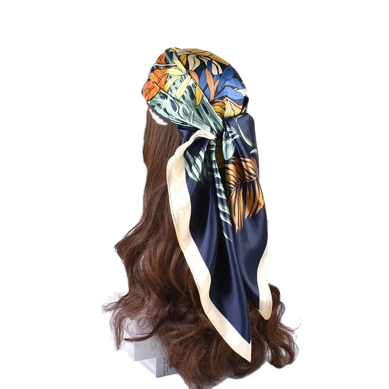 Women's 35" Satin Square Silk Like Hair Scarves and Wraps Headscarf for Sleeping