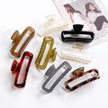 Transparent Hollow Square Claw Hair Clip Large Hollowed Out Female Clamps Clips 13cm Jelly Color Rectangle Claw Clips