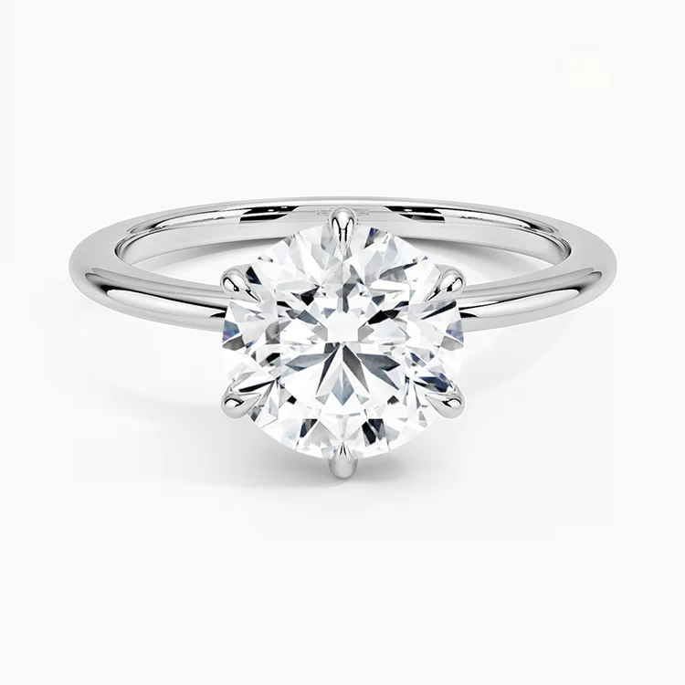 Classic Design 0.5-2ct HPHT CVD Lab Diamond Engagement Ring 9K 14k 18K White Gold Platinum Fine Jewelry MegaBDM
