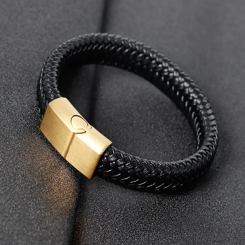 Custom 316L Stainless Steel Charm Cuff Bracelet High Polished Geometric Unisex Luxury Men's Jewelry