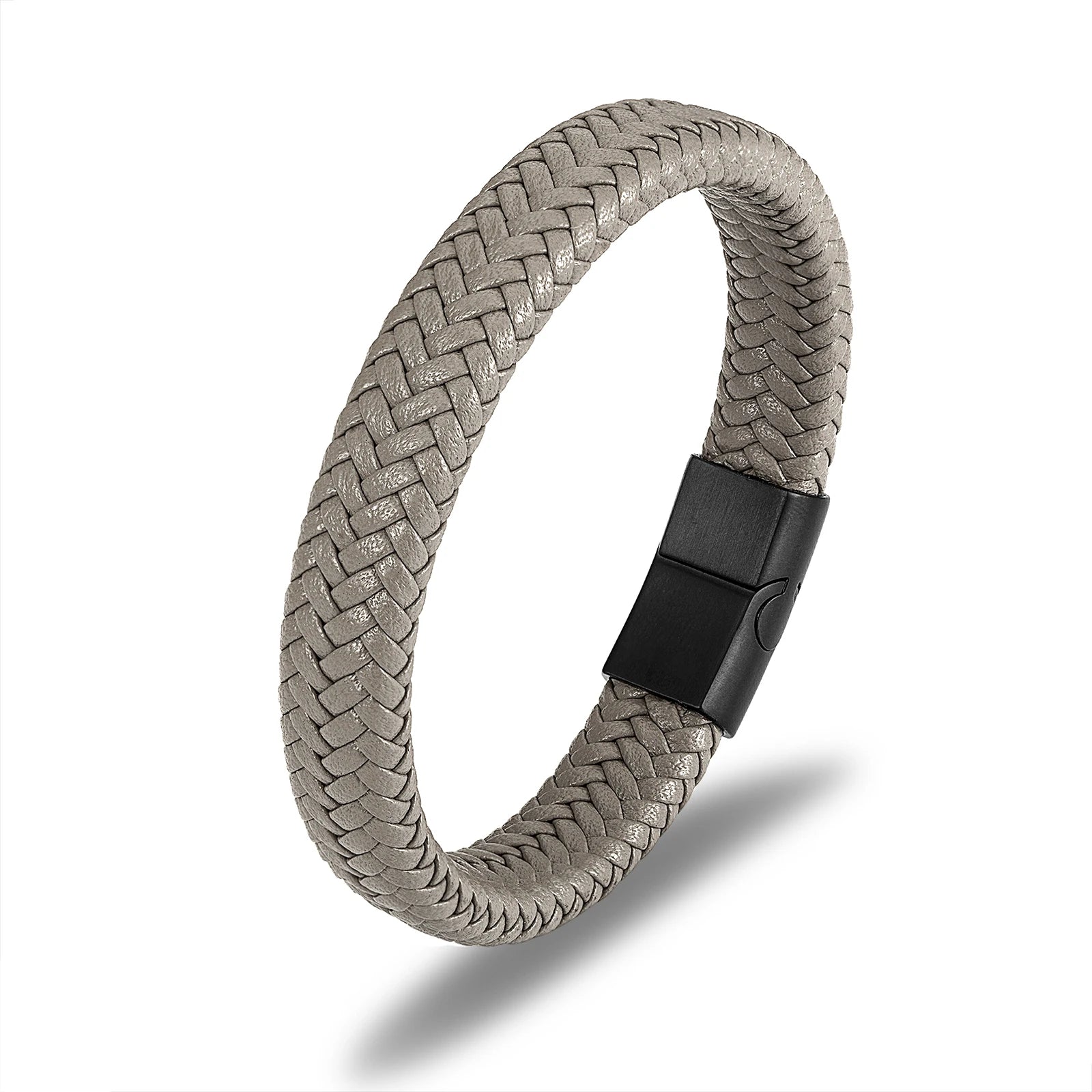 Trendy Jewelry Custom Leather Bracelet Woven Men Bracelet Magnetic Clasp