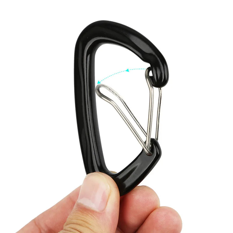 Multifunctional 16KN Outdoor Hanging Buckle Equipment Aviation Aluminum D Type Fast Hanging Spring Hook for Mountaineering Tools