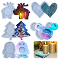 YS DIY Love Heart Stars Candle Mold Candlestick Pad Mat Tray Silicone Mould Crafts Decorations Ornaments Plaster Making Tools
