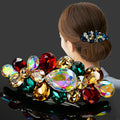 Hot Sale Women Colorful Rhinestone Hair Clip Hairpin Accessories Woman Luxury Fashion Crystal Metal Spring Hairgrips Hair Clips
