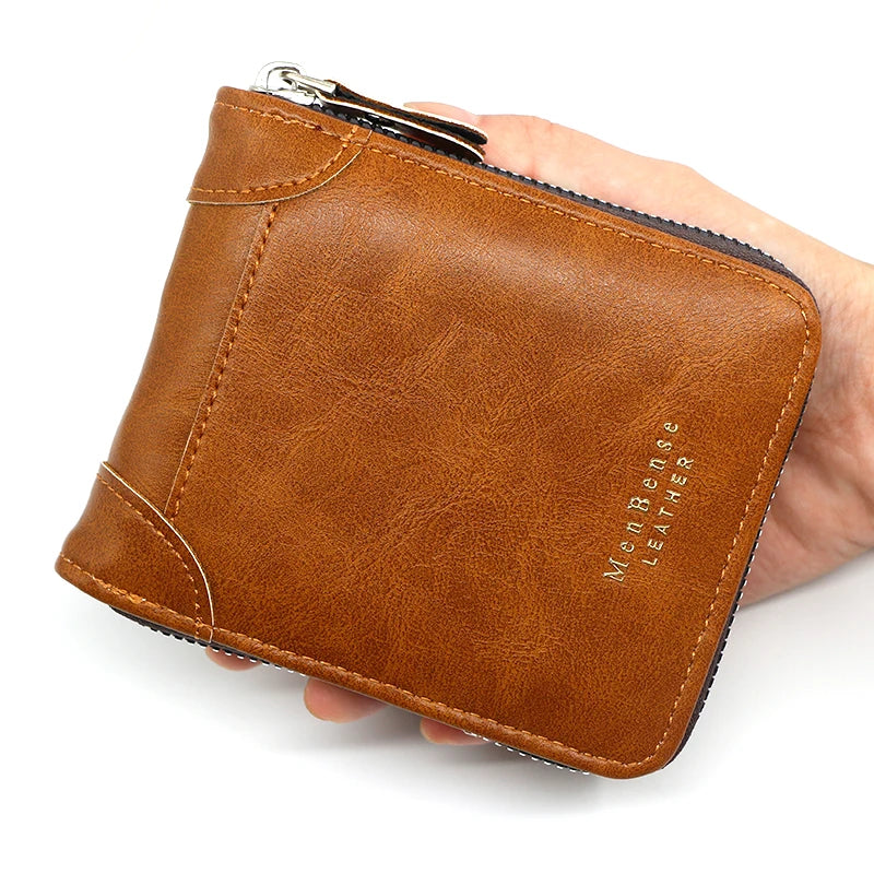 Mens Bifold Wallets Business Luxury Slim Front Pocket Card Holder Minimalist Wallet Bifold Gift Box 2025