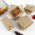 Disposable Meal Containers Kraft Paper Food Packaging Box Delivery Take Away Fried Fast Food Boxes