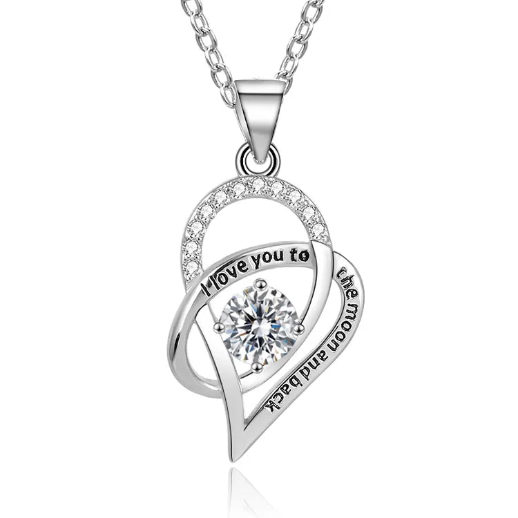 Personalized Fancy Vintage Jewelry 925 Sterling Silver Rhodium Plated Zircon Love Heart Custom Party Pendant