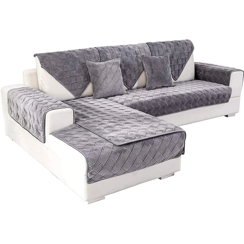 Velvet Sofa Slipcover Home Textile Protector Anti-Slip for Dogs Sectional Couch Covers OKO-TEX Certified Modern Design