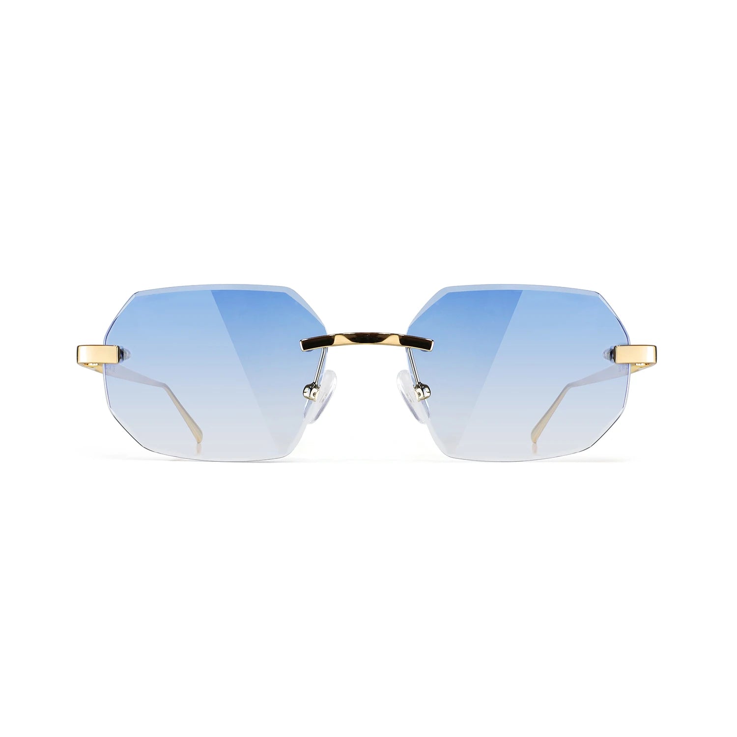 Benyi Rimless 18K Gold Metal Plated Sunglasses Women Square Frame Luxury  Metal Sun Glasses Men Sunglasses