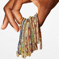 SC Popular Korean Colorful Zircon Bracelet Fashion Elastic Crystal Bracelet Simple Shiny Diamond Bracelet for Teen Girls
